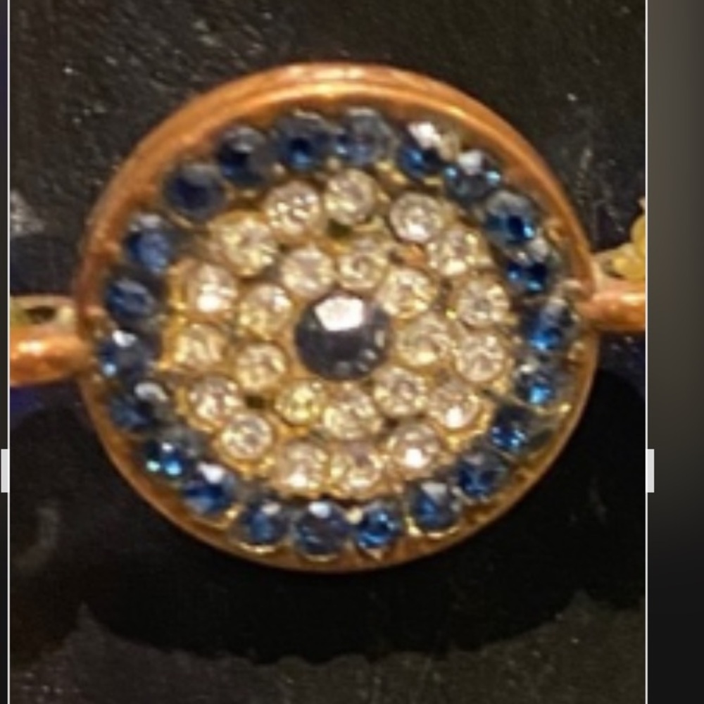 Blue Beaded evil eye Bracelet Austrian Crystal - Picture 6 of 6